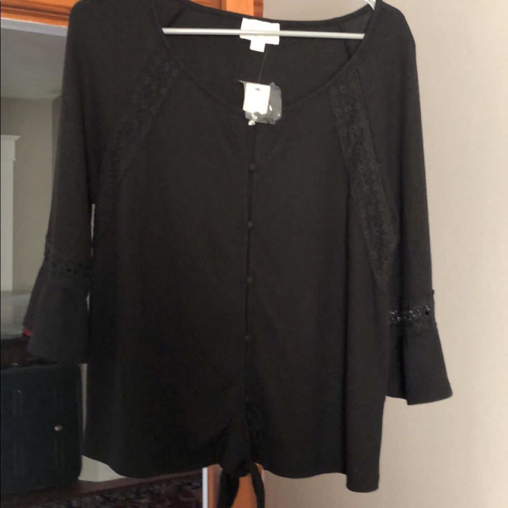 Black Top with Bell Sleeves